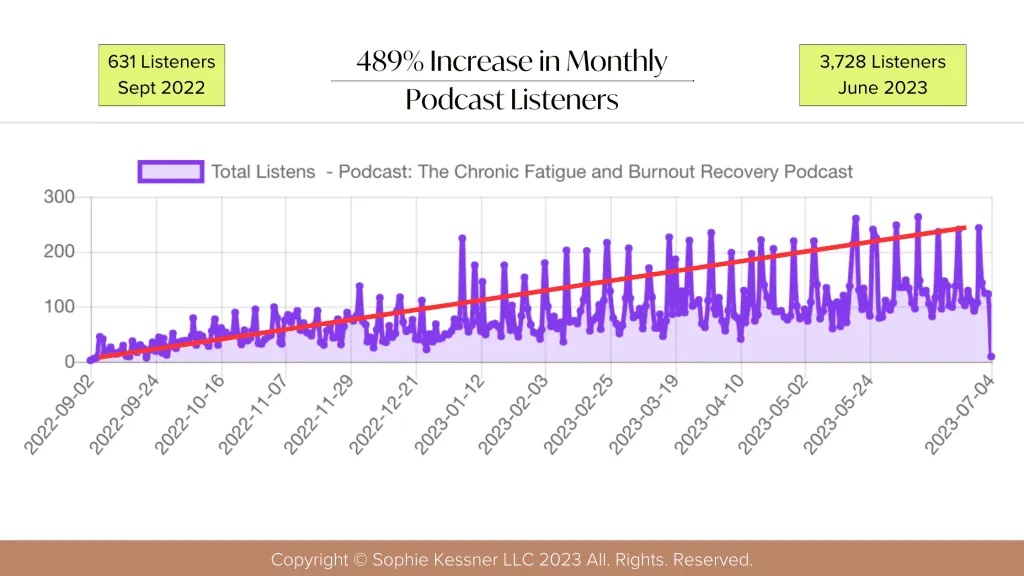 Website monthly hits growth chart